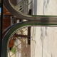 Oval glass and stainless steel table 70s