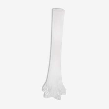Vase soliflore en verre transparent vintage