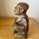 Bakongo congo terracotta statuette late 19th dual protective divinity