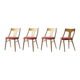 Chaises en bois et tapisserie rose, Tchécoslovaquie années 60
