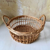 Wicker basket with handles