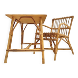 Bureau d’enfant rotin