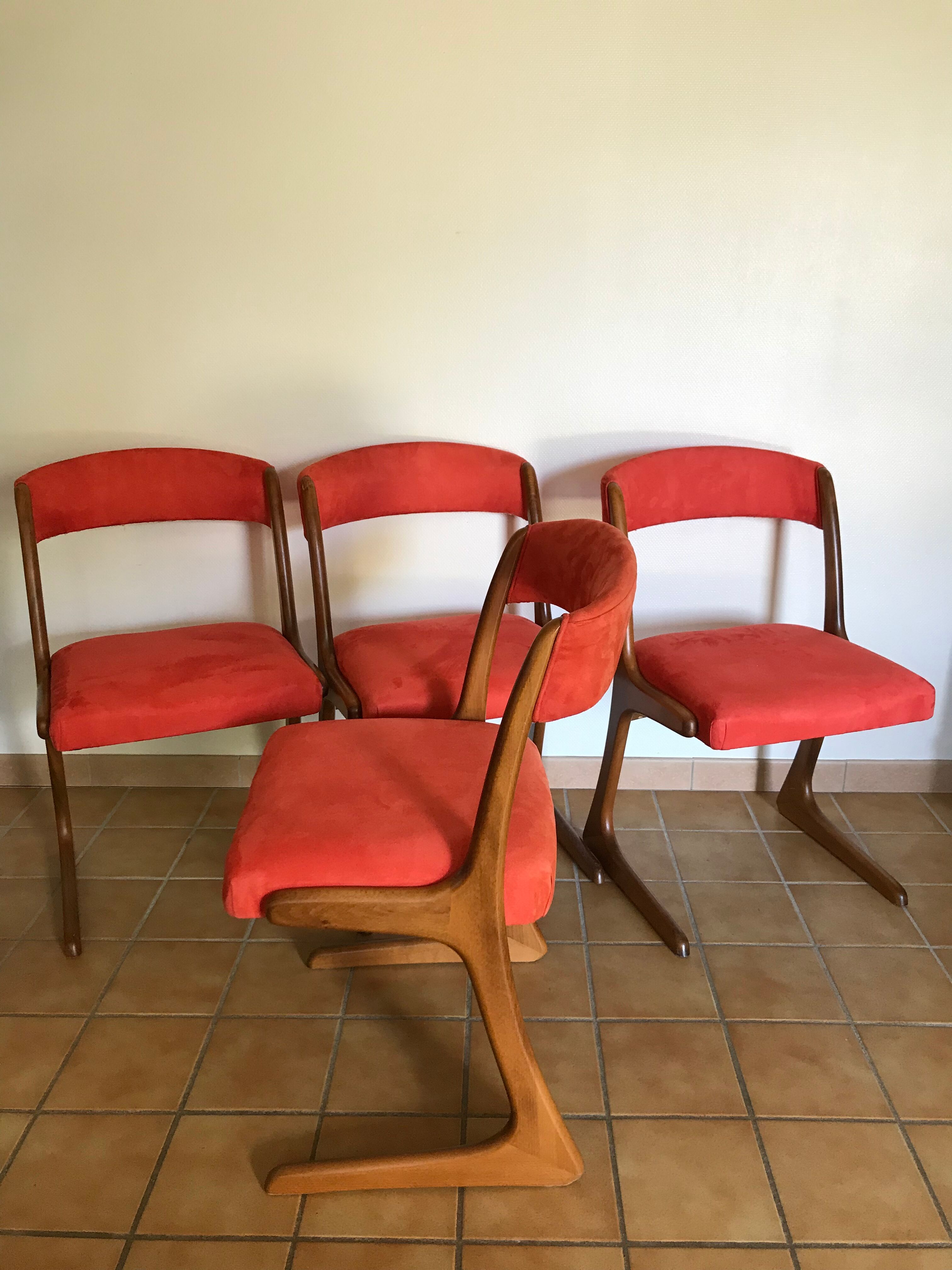 4 vintage teak chairs