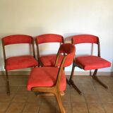4 vintage teak chairs