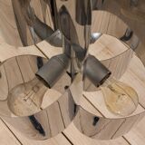 Chrome spiral pendant lamp