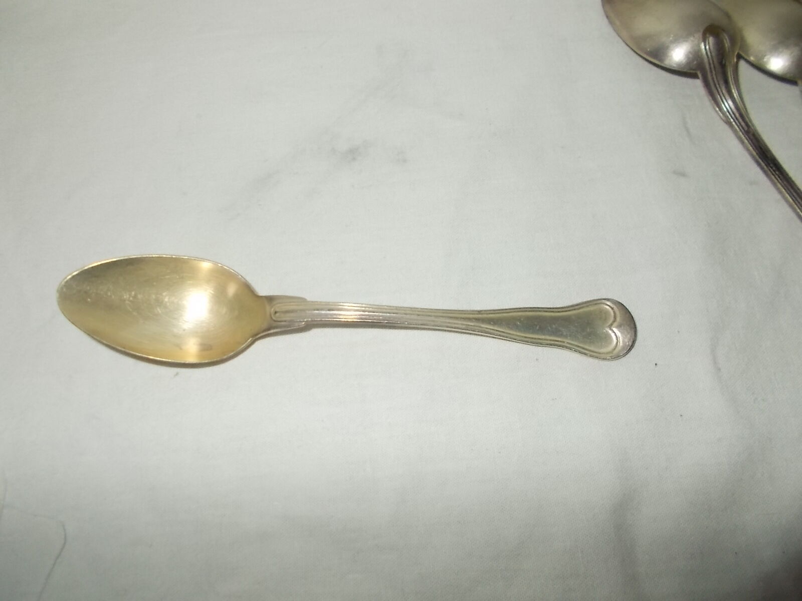 Set of 6 small silver metal spoons
