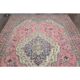 1970s vintage Persian handmade wool cotton pink oversized area rug  223x313