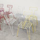 Vintage multicolor stackable wire chairs