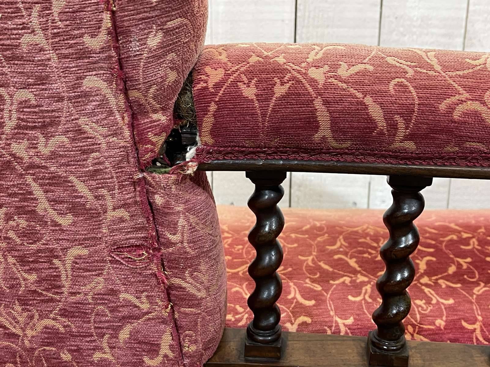 19th century English mahogany bench