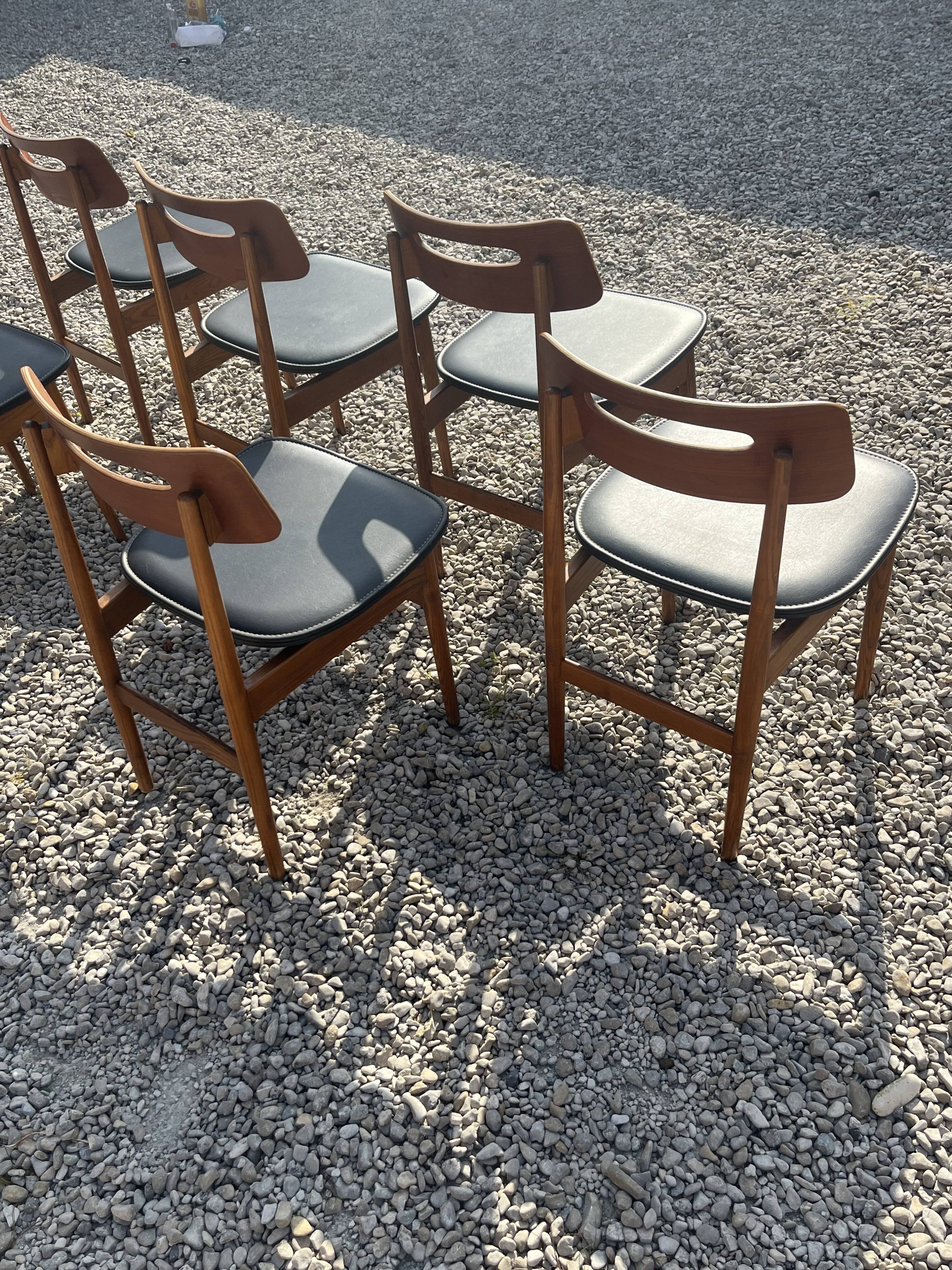 Set de 6 chaises scandinave en teck