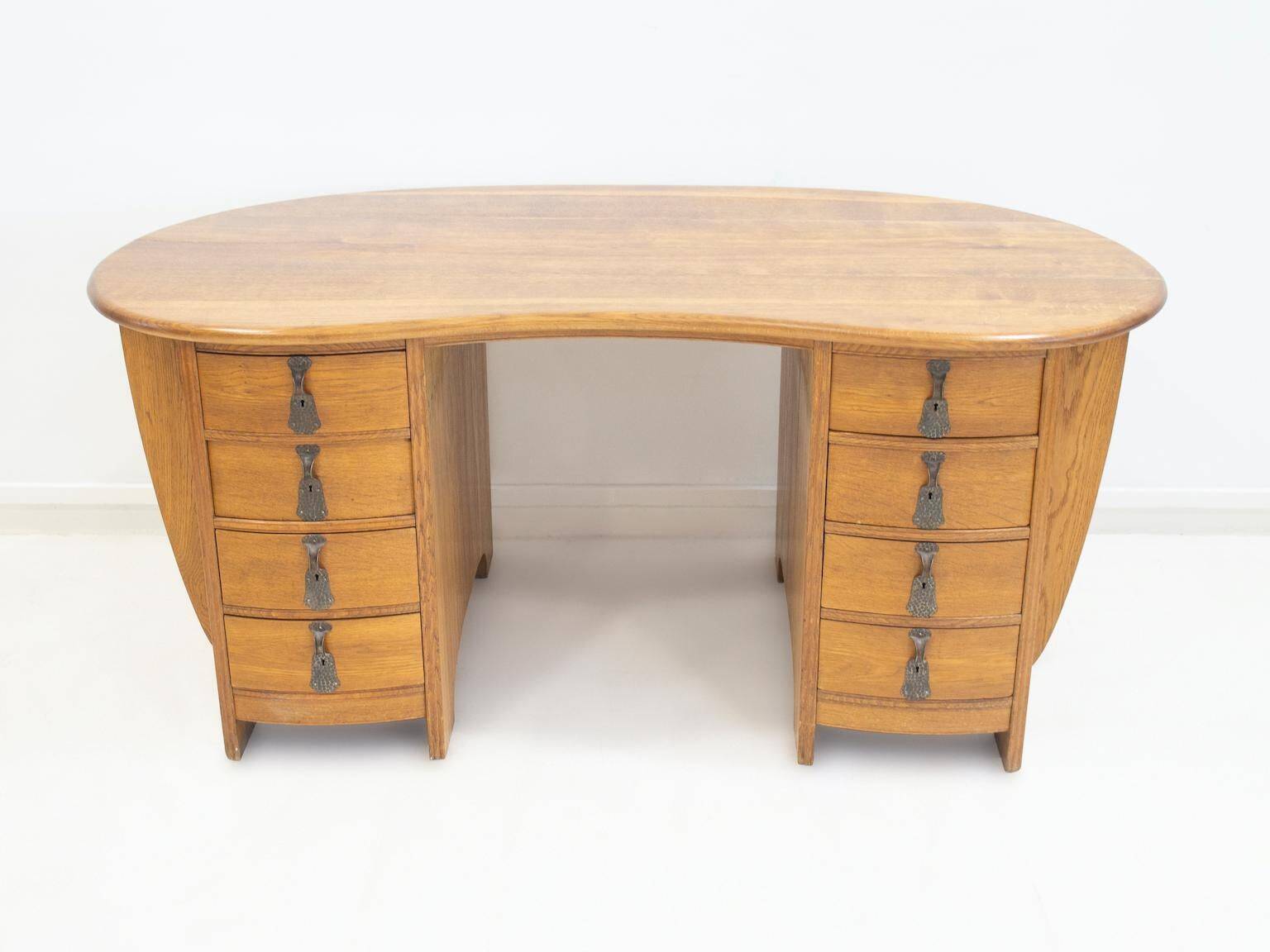 Bureau suédois de style Art Nouveau en chêne