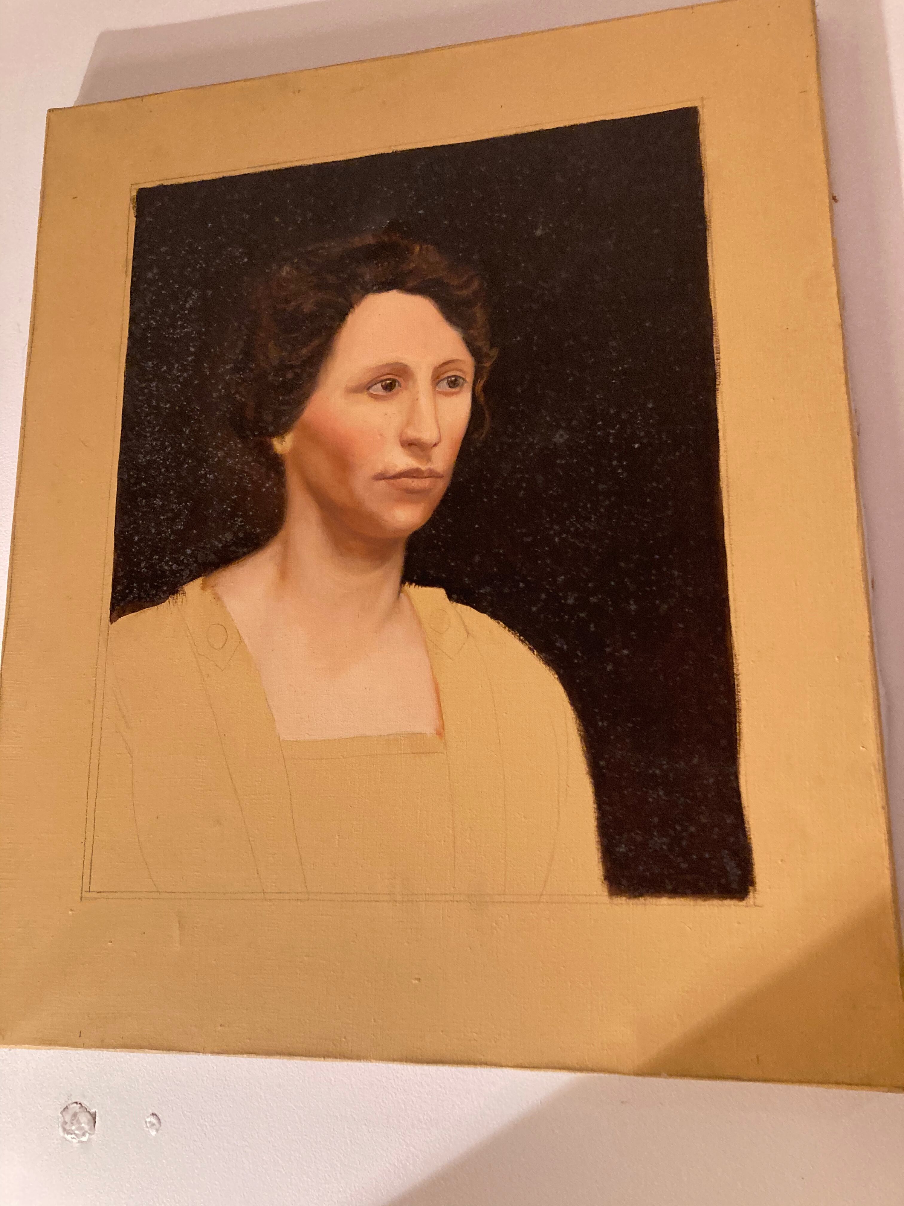 Woman wearing oil