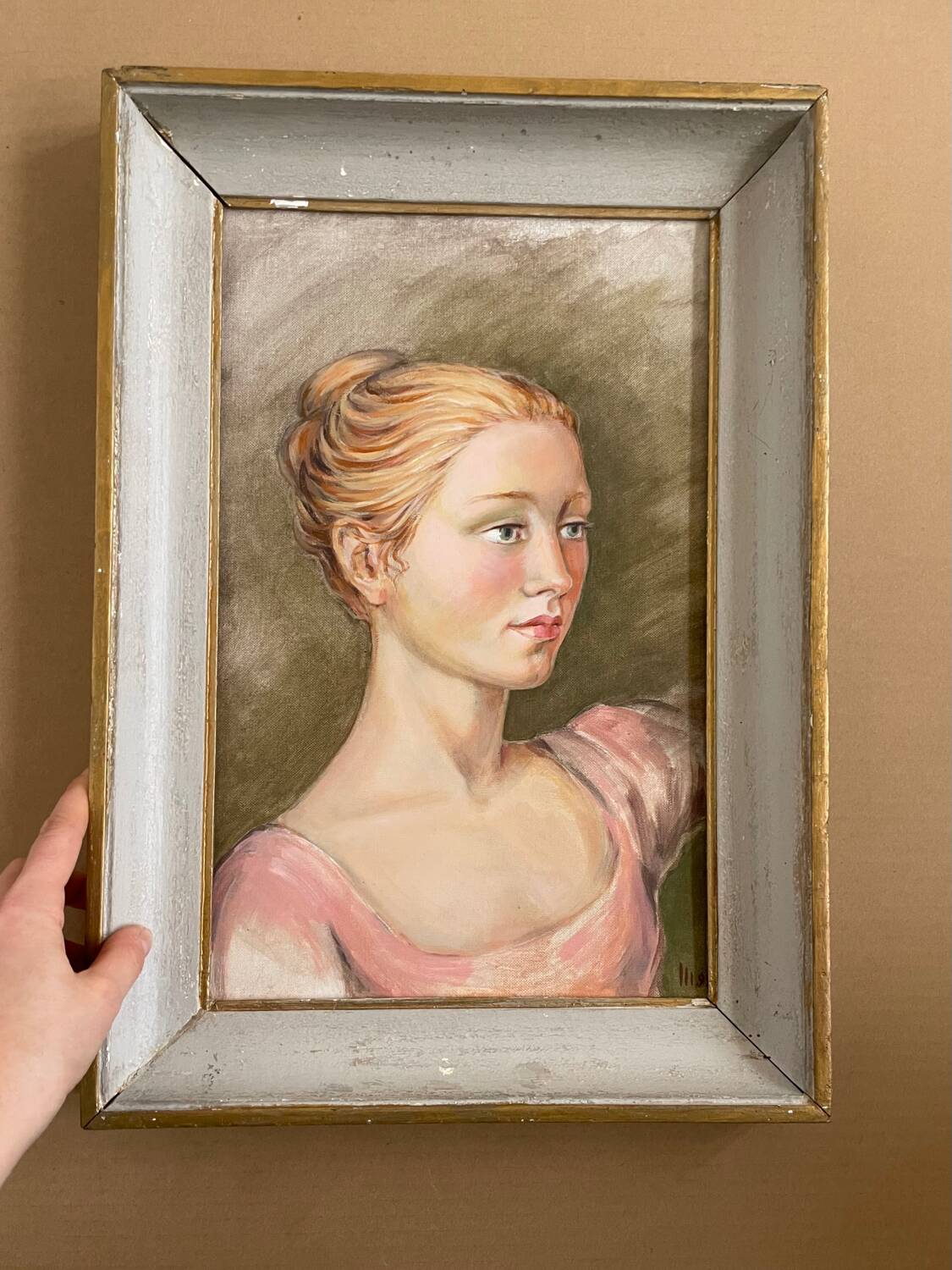 Portrait, oil on cardboard