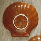 Set of 5 French Vintage Emile Henry Brown Coquille St Jacques Dishes 5193