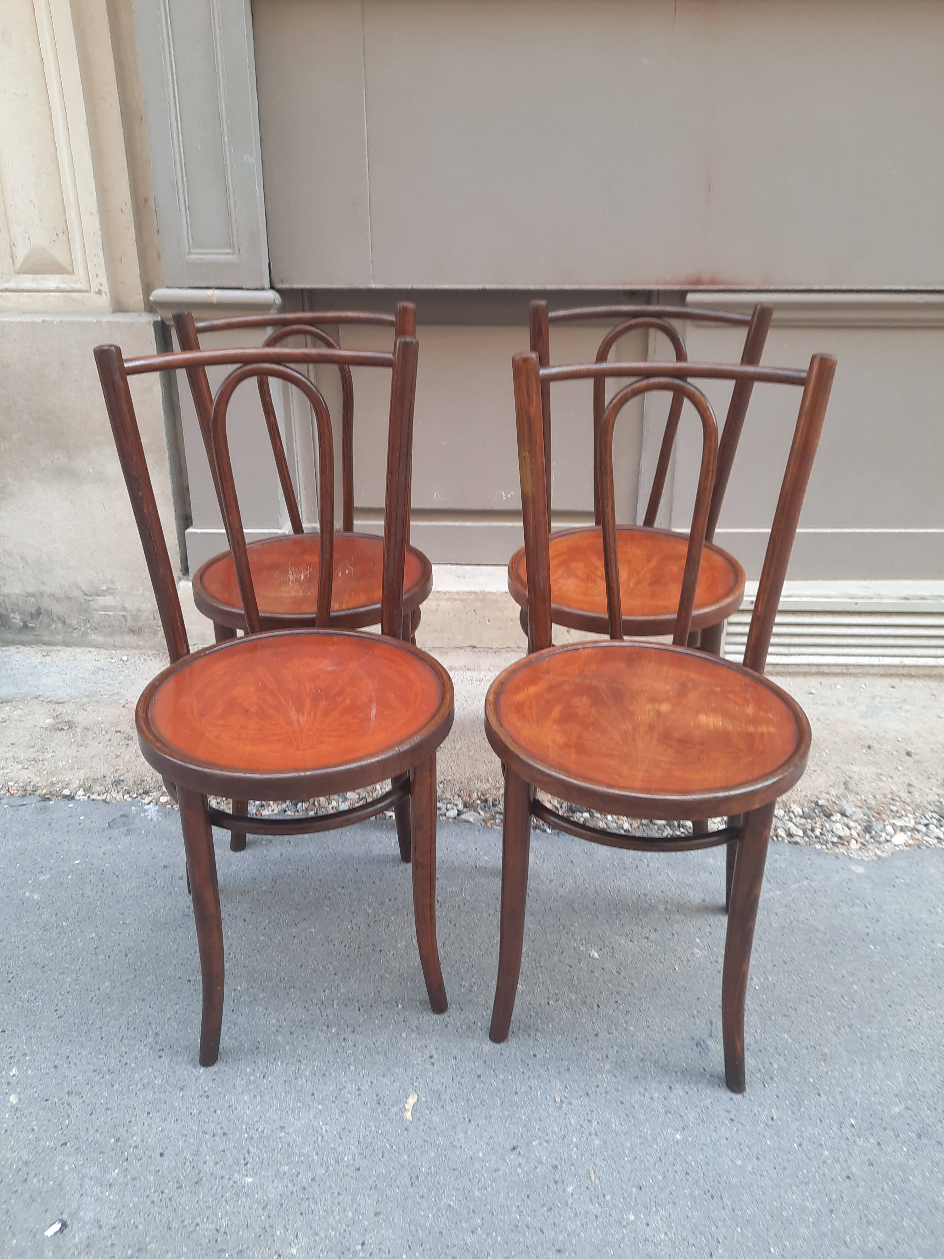 Set of four bistro chairs
