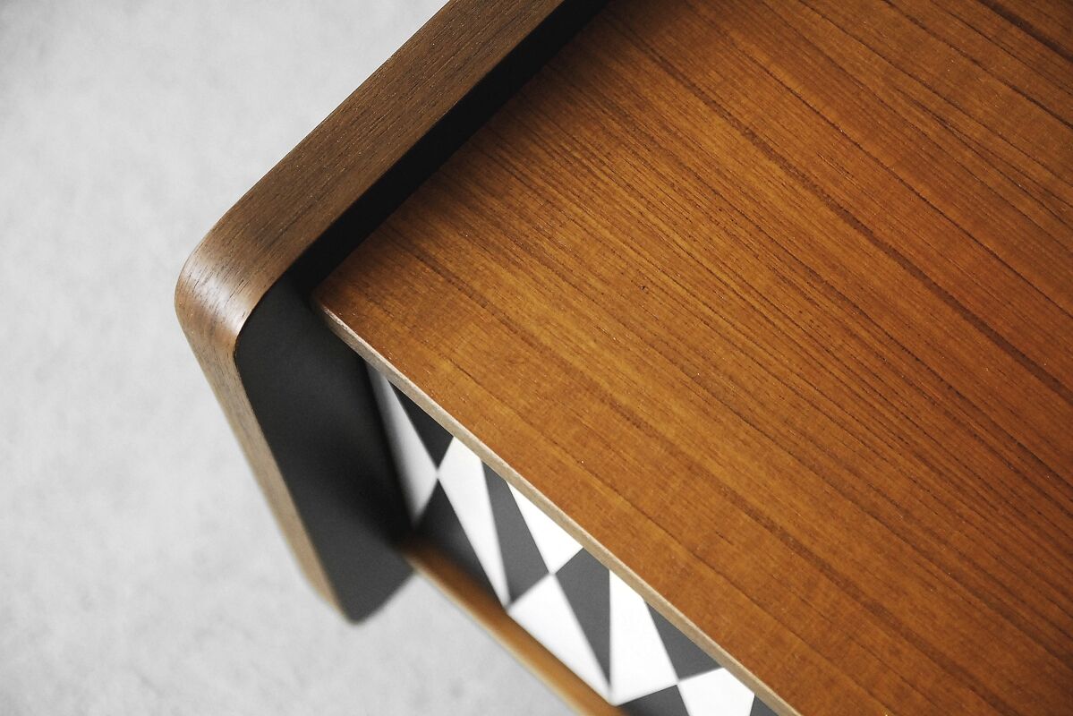 Norwegian teak vintage sideboard with pattern 1960 s