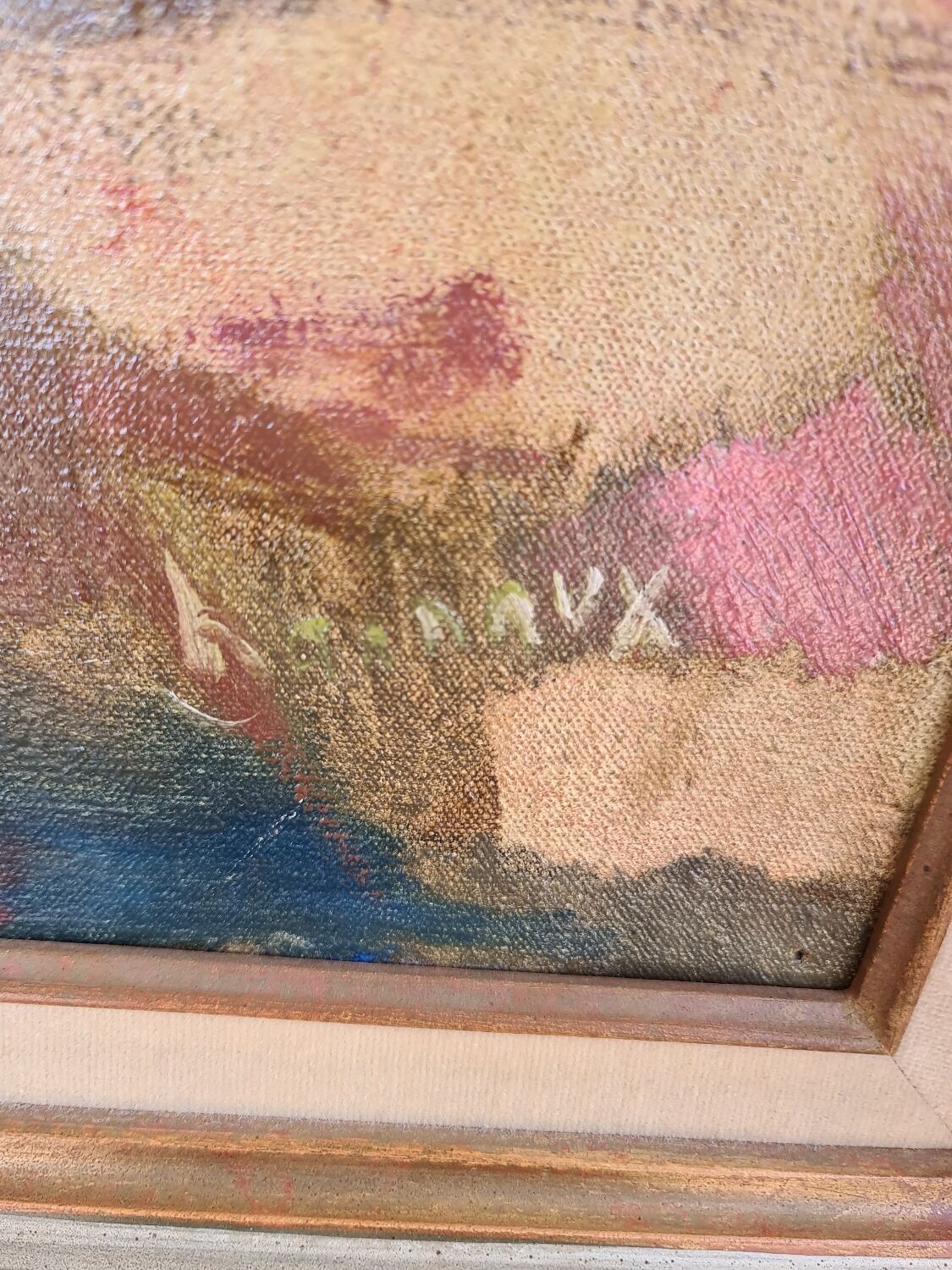 Old painting Paul Hannaux Bouquet of flowers