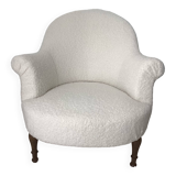Fully restored toad chair with bouclette fabric