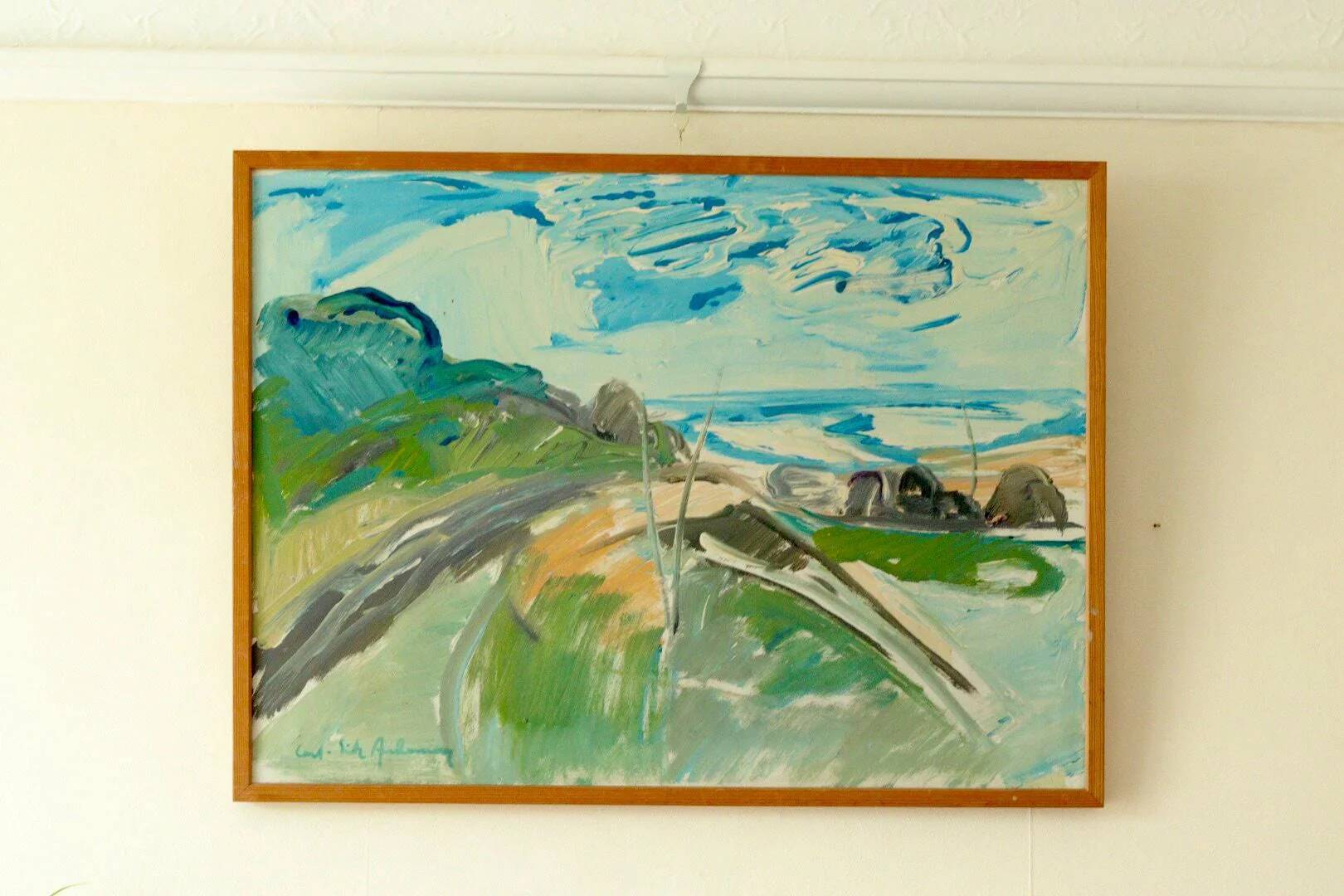 Oil on Swedish canvas "Grötviks Hamn Quarry", Carl-Erik Andersson