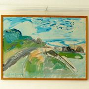 Oil on Swedish canvas "Grötviks Hamn Quarry", Carl-Erik Andersson
