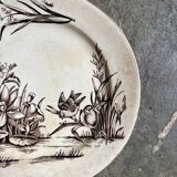 Tunstall flat plate in brown and gold English ironstone, "Amazon" service circa 1880
