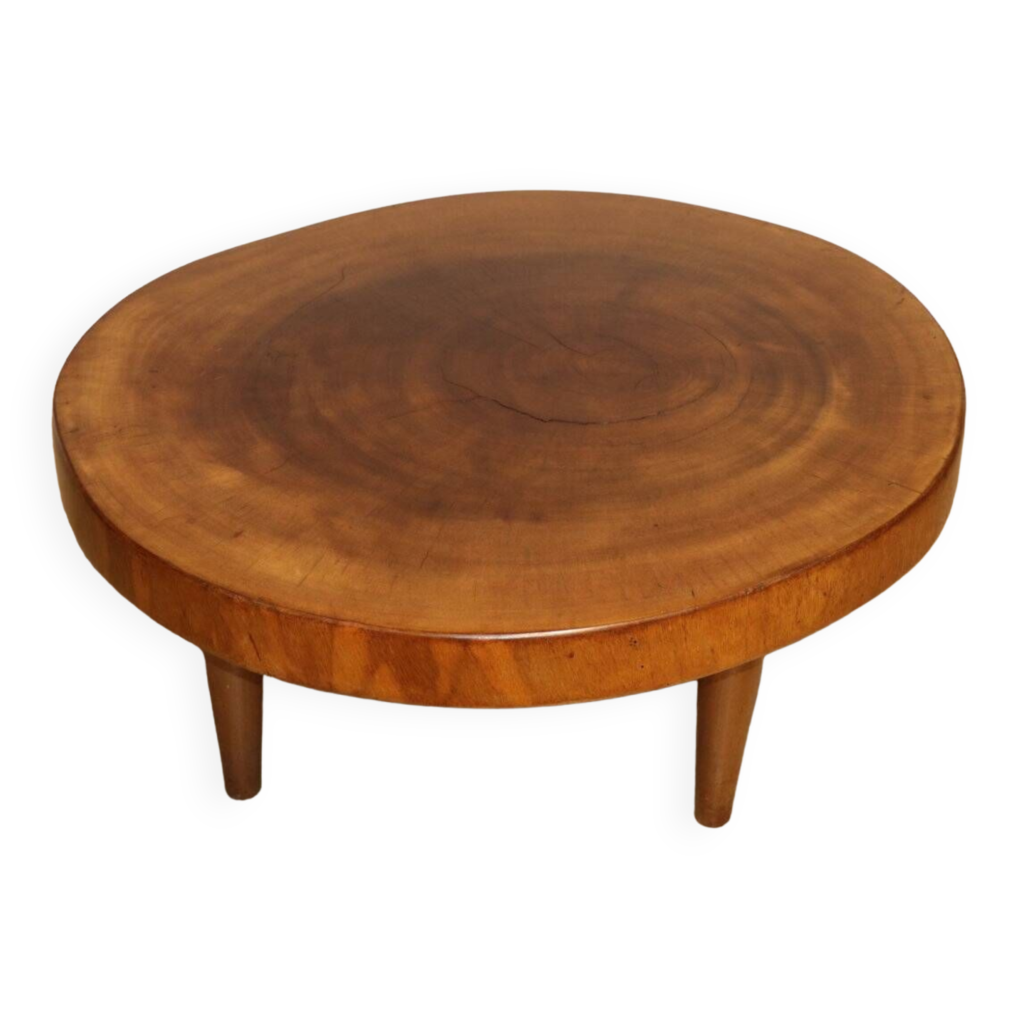 Vintage brutalist solid wood coffee table, 1960s