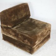 Foam and velvet heater "amber", convertible, France, circa 1970.