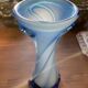 Large twisted blue vase made of Empoli glass, Tuscany, Florence (1950, Italy)