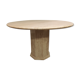 Round italian travertine dining table, 1970s
