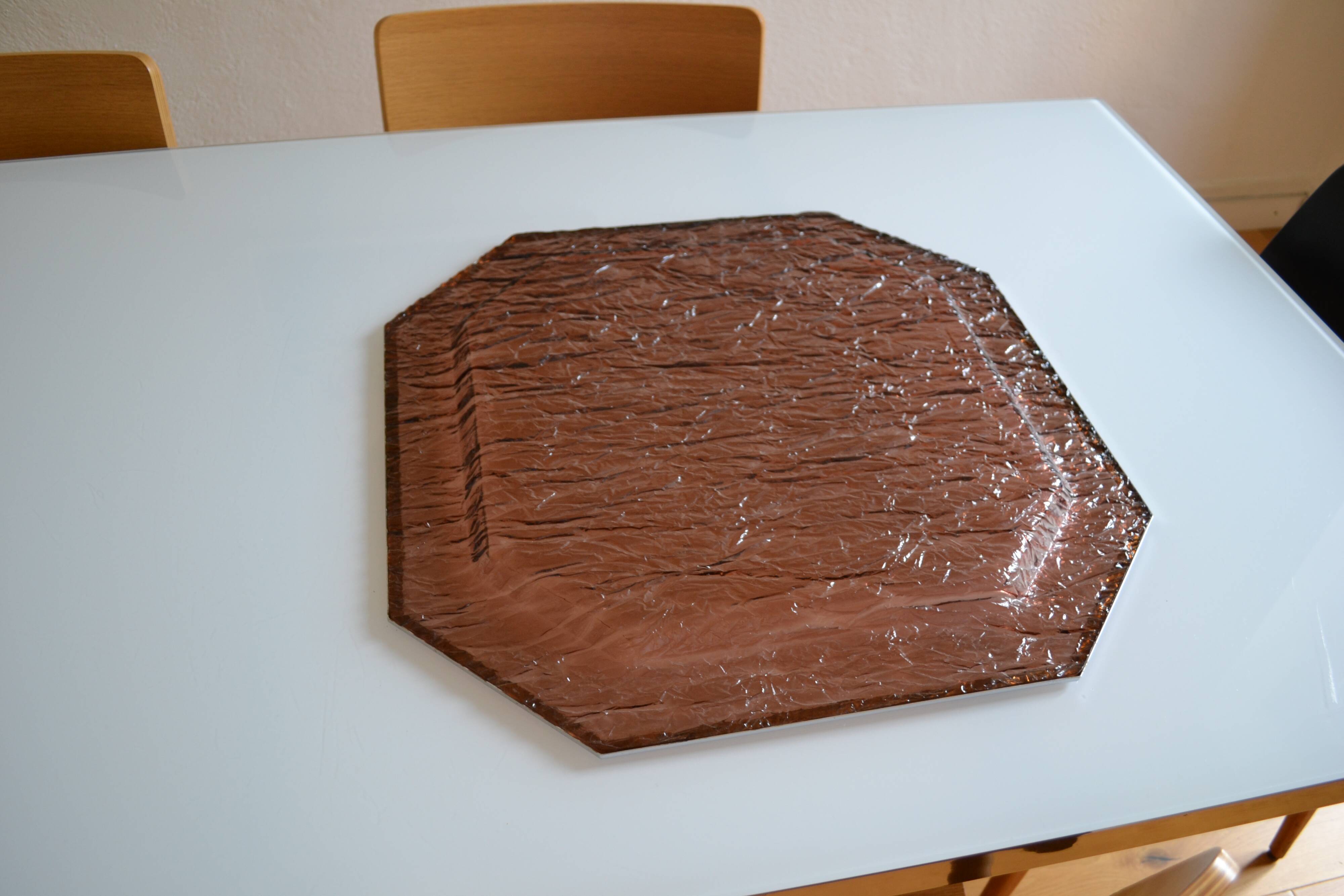 1970 tray in smoked lucite