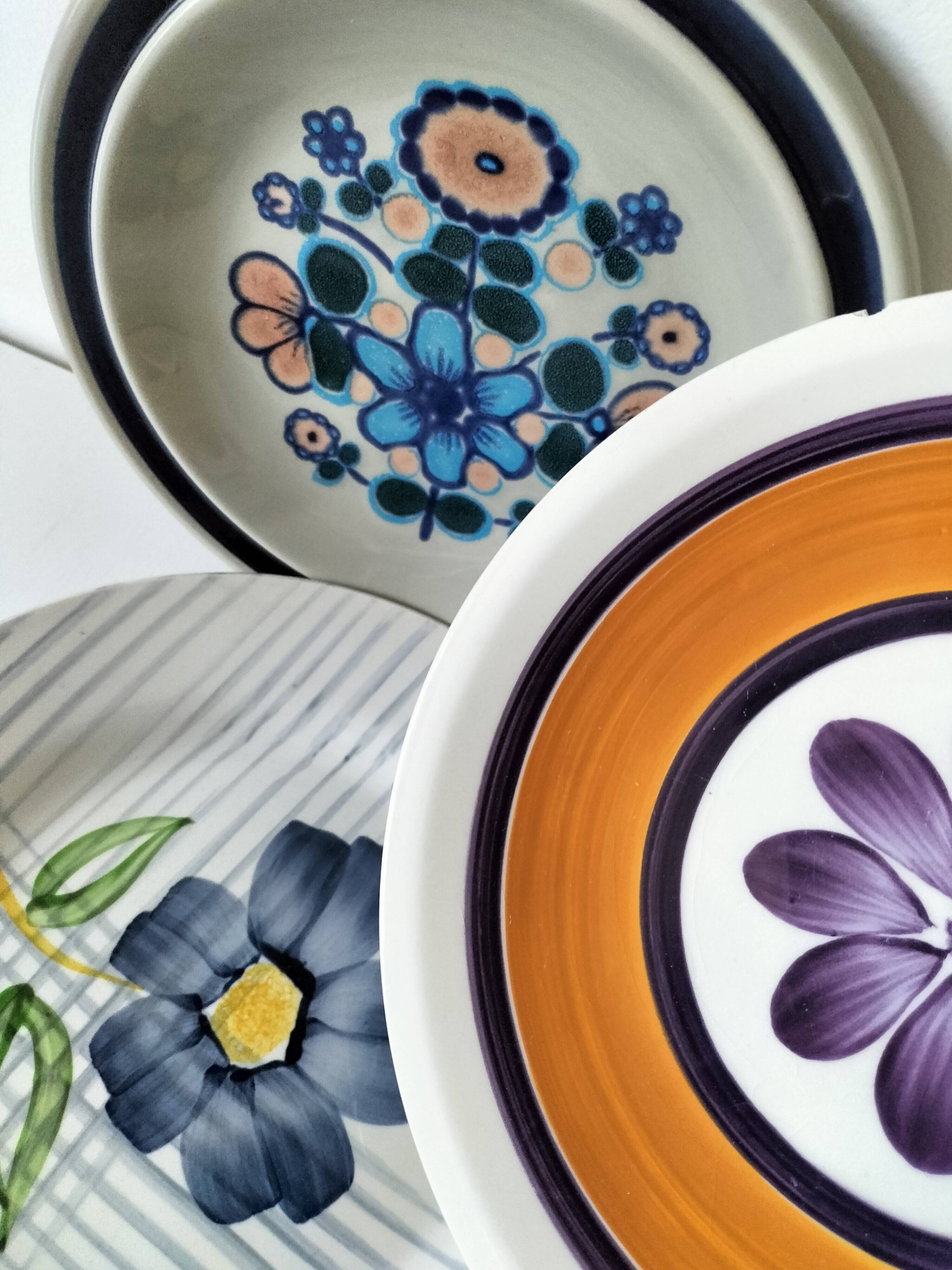 Set of vintage French plates – Gien, Lunéville & Digoin – 1960s
