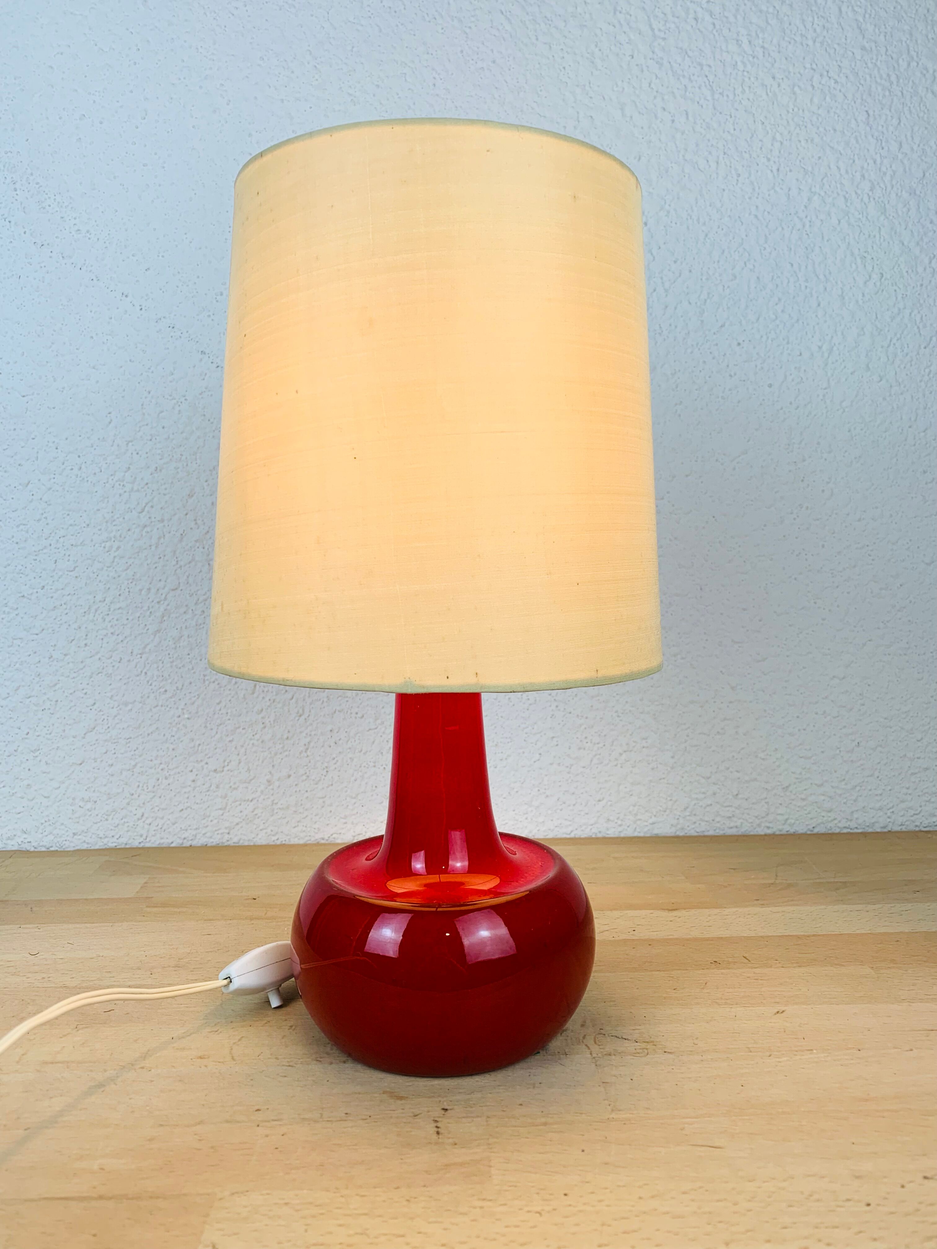 Vintage red ceramic lamp
