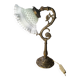 Lampe en bronze et abat-jour en opaline blanche, 1900