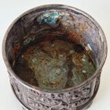 Antique silver-plated metal jewelry box – South Asian crafts – circa 1950