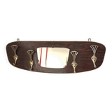 Wood and brass coat rack, 1960