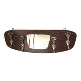Portemanteau en bois et laiton, 1960