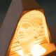 Egyptian stone table lamp, vintage 70s/80s mood lamp.