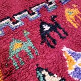 Handmade red Moroccan Berber rug