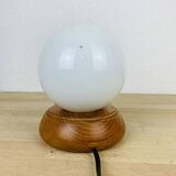 Opaline globe pine lamp from the 60s
