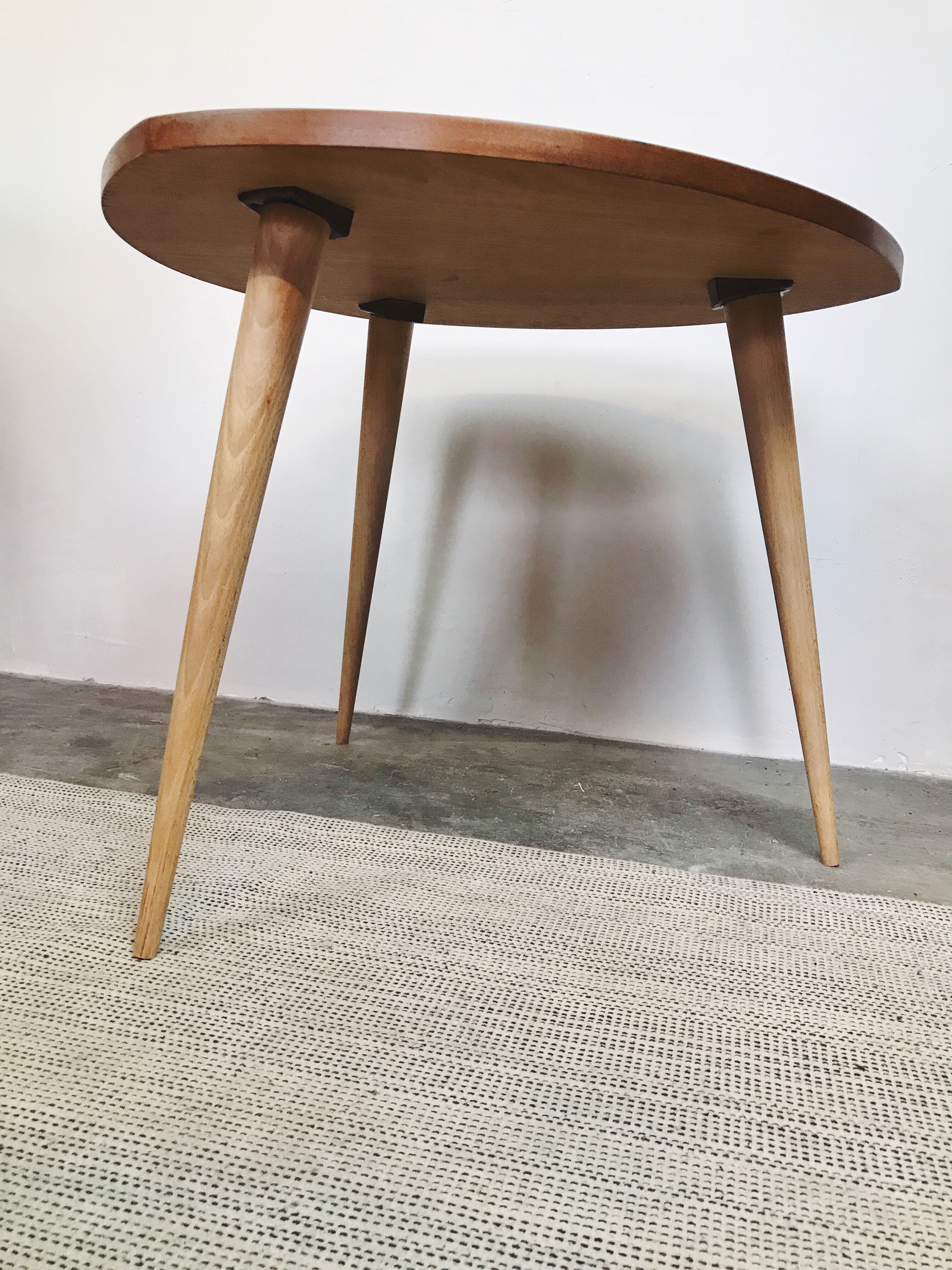 Wooden coffee table compass legs