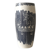 Vase by Picasso, Atelier Cerenne with stylised bull decoration, Vallauris 1950.