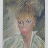 Portrait woman in the bubble