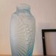 Vase art deco verre presse 1930 bleuté