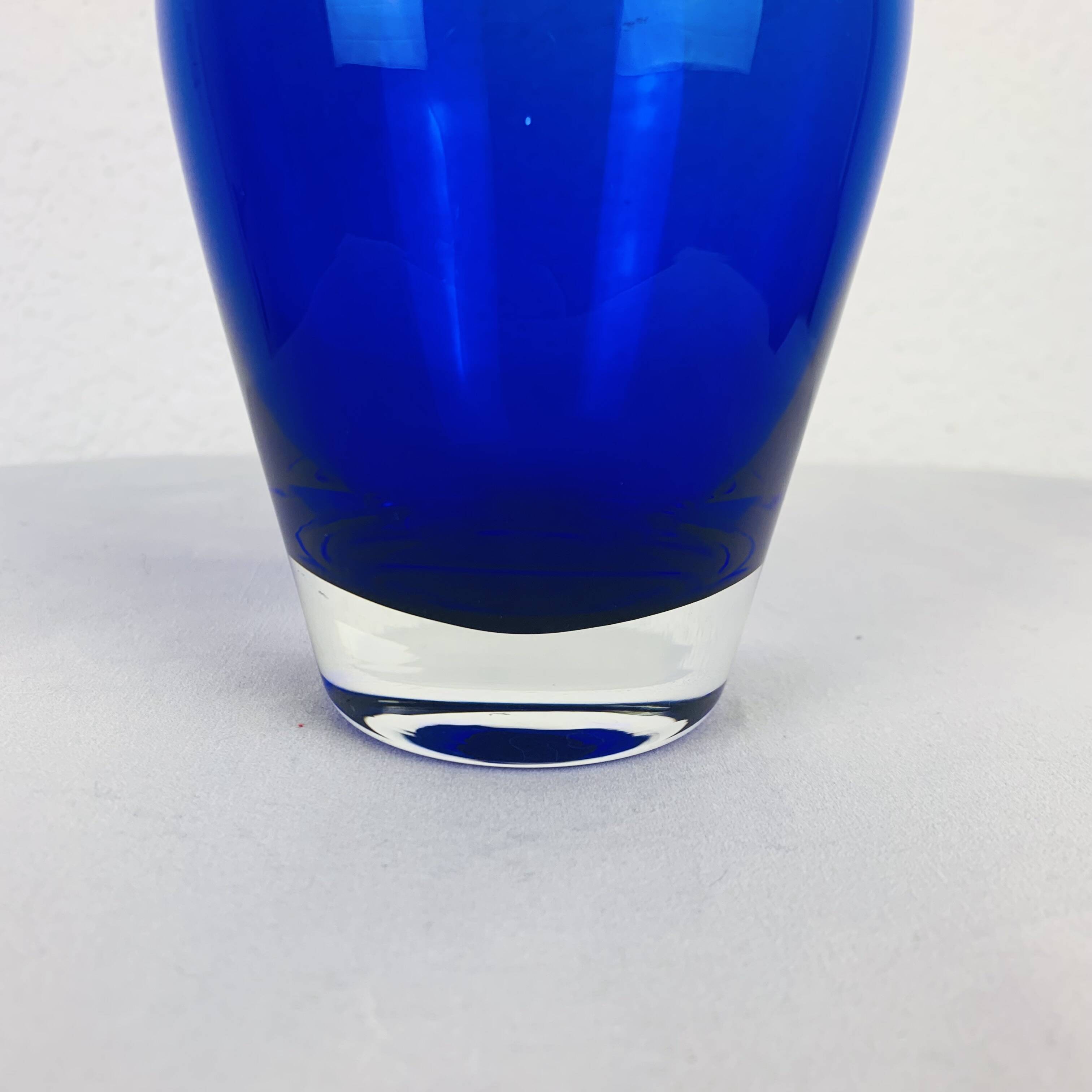 Scandinavian glass vase Riihimaki blue Tamara Aladin