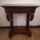 Consoles pair restoration in mahogany and black granite