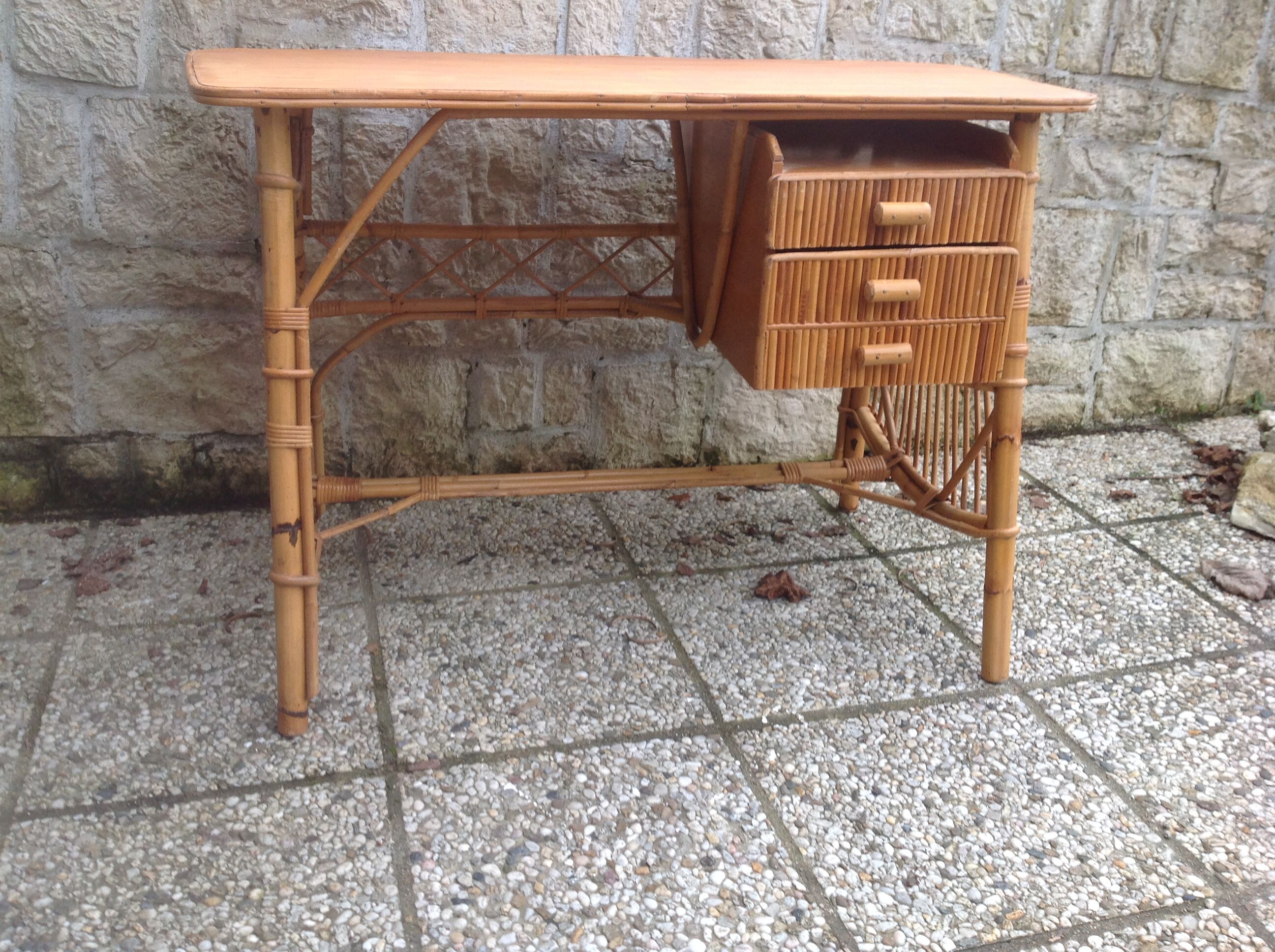 Vintage rattan desk