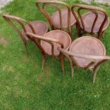 Lot de 5 anciennes chaises estampillées GLARIS