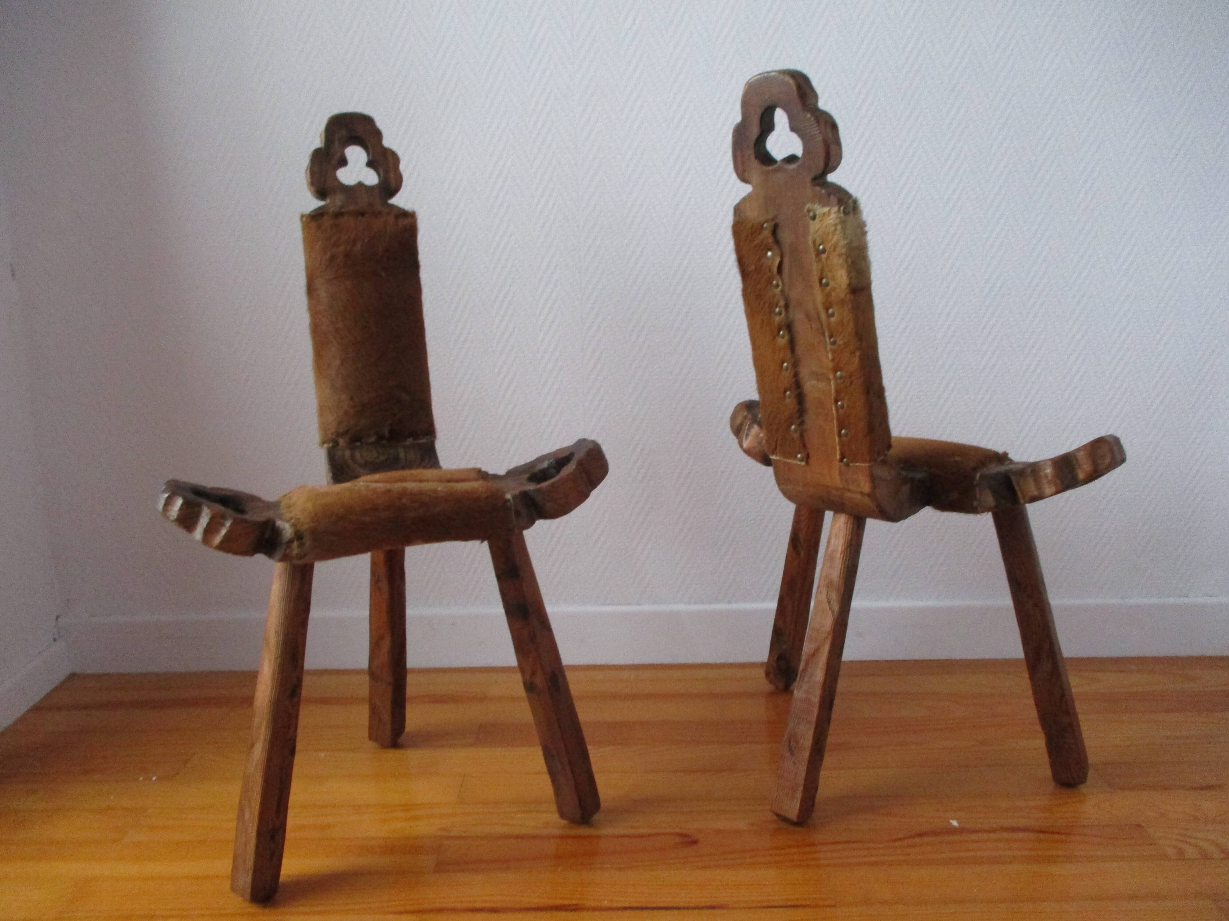 Brutalist tripod stools