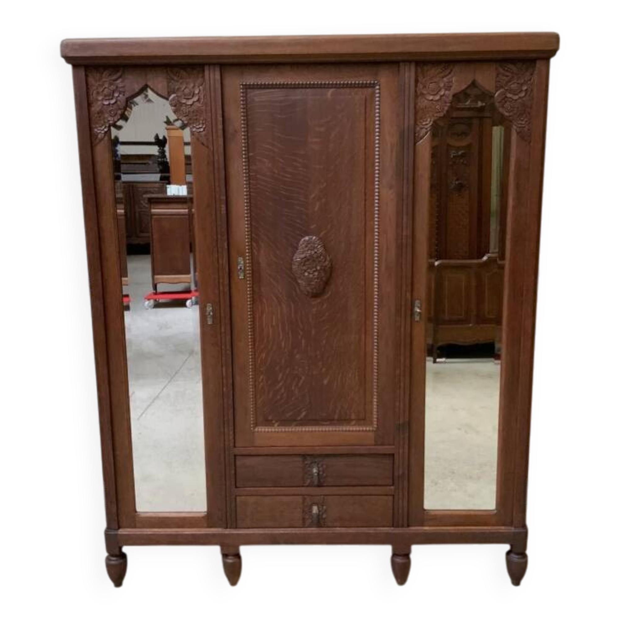 Antique Art Deco wardrobe, clothes cupboard