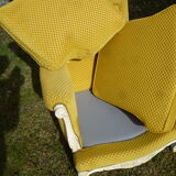 Set two chairs shabby chic fabric yellow